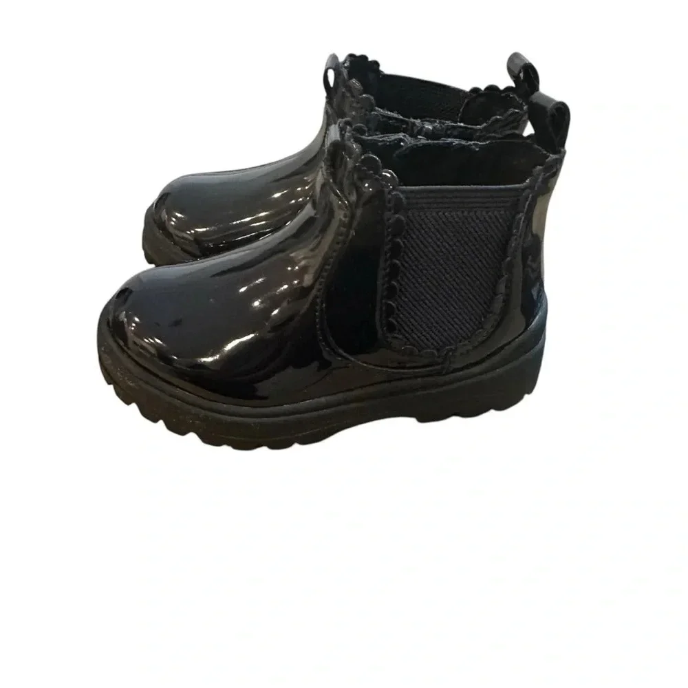 Zara Girls Blue Patent Leather Boots size 22